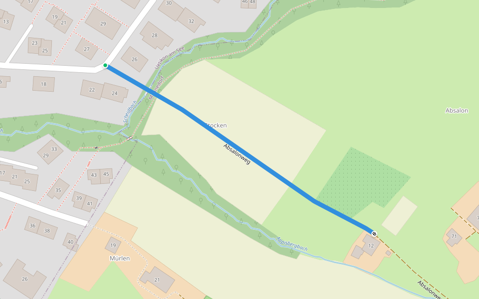 Absalonweg walking route map in Uetikon am See