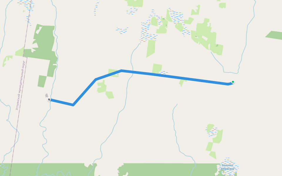 Авнюгская УЖД walking route map in Avnyugskiy Pochinok