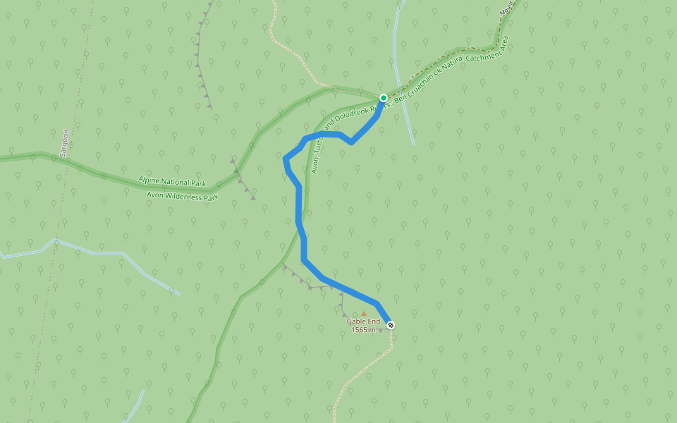 Gable End Track walking route map in Nap Nap Marra