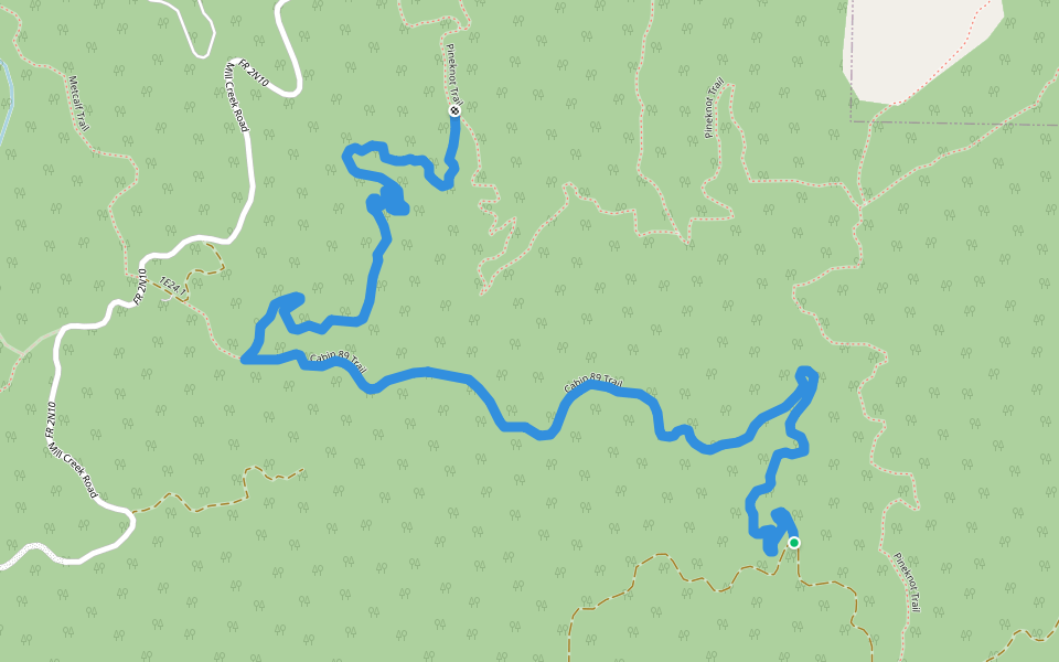 Cabin 89 Trail walking route map in Big Bear Lake