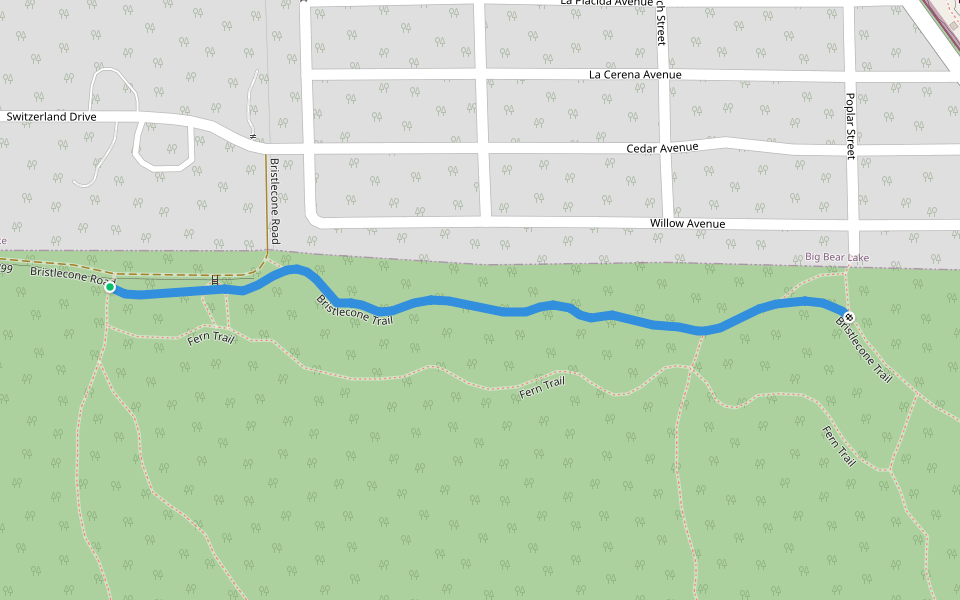 Bristlecone Spur walking route map in Big Bear Lake