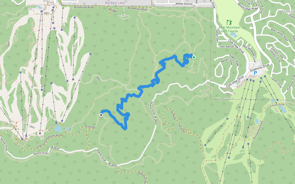 Fall Line walking route map in Big Bear Lake