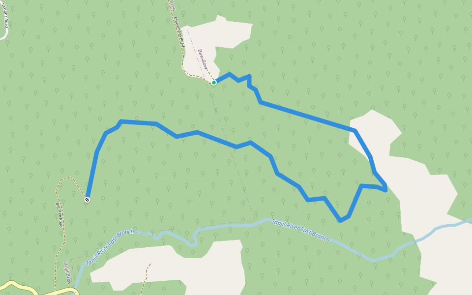 Big Tree Road walking route map in Tanjil Bren
