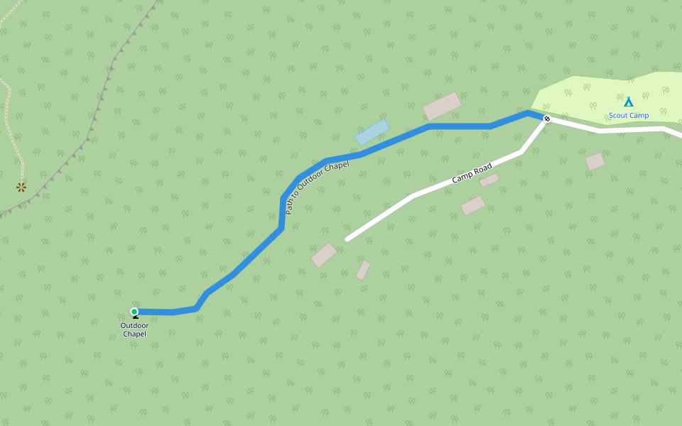 Path to Outdoor Chapel walking route map in Mount Keira