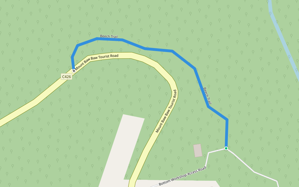 Beech Trail walking route map in Baw Baw Village