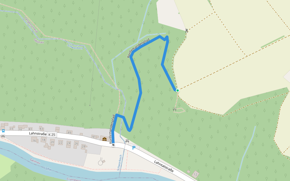Konfirmandenpfad walking route map in Geilnau