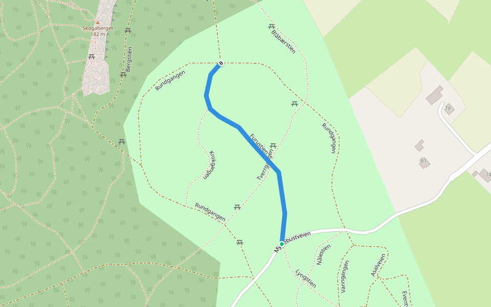 Furustien walking route map in Sviland