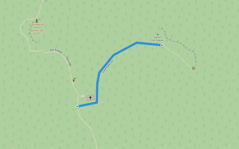 към Кръста walking route map in Asenovgrad