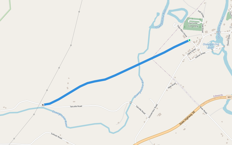 Town of Edwards Nature Trail walking route map in Edwards