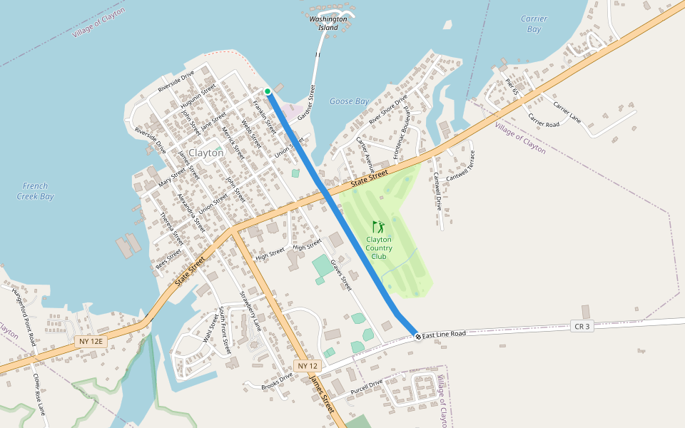 Rivergate Trail walking route map in Clayton