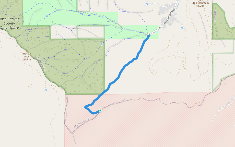 Water Fork Road walking route map in Herriman