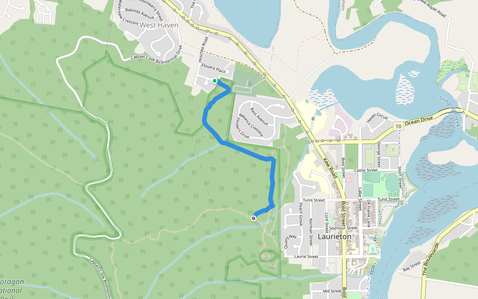 Grass Tree Track walking route map in West Haven