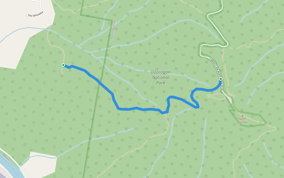 Follow-the-ridge Trail walking route map in Kew
