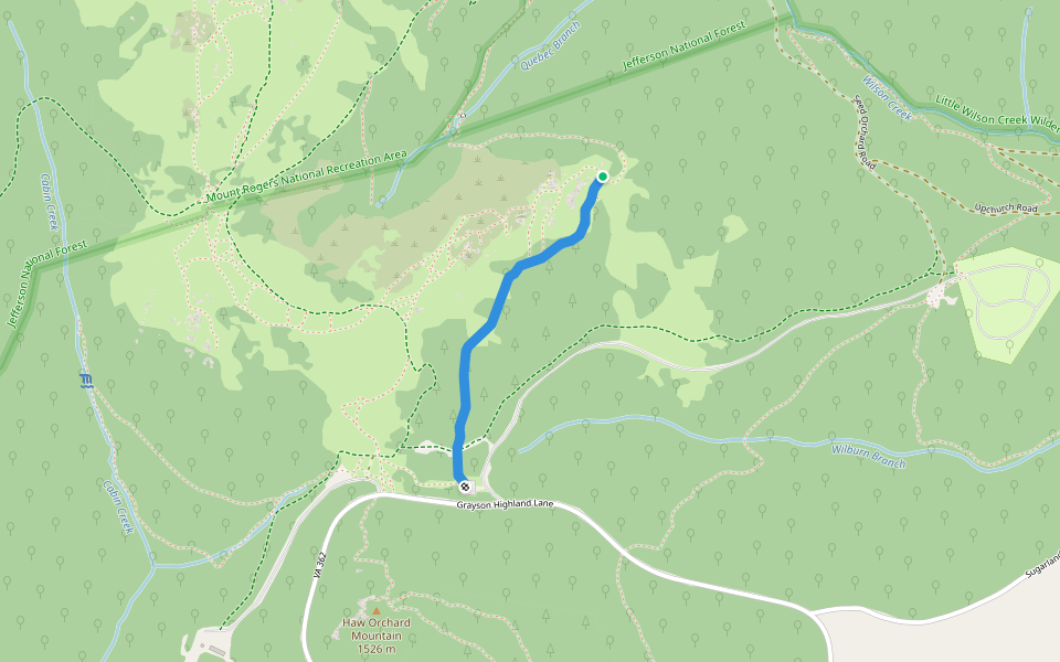 Appalachain Spur Trail walking route map in MOUTH WILSON