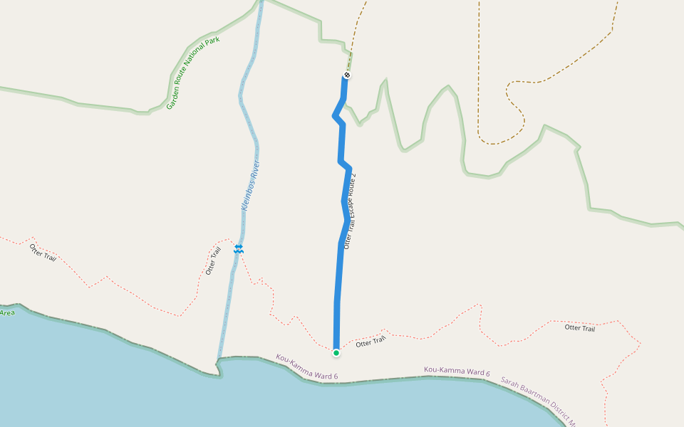 Otter Trail Escape Route 2 walking route map in Stormsrivier