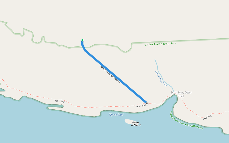 Otter Trail Escape Route 4 walking route map in Stormsrivier