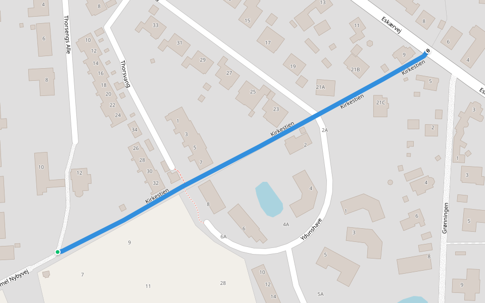 Kirkestien walking route map in Svendborg
