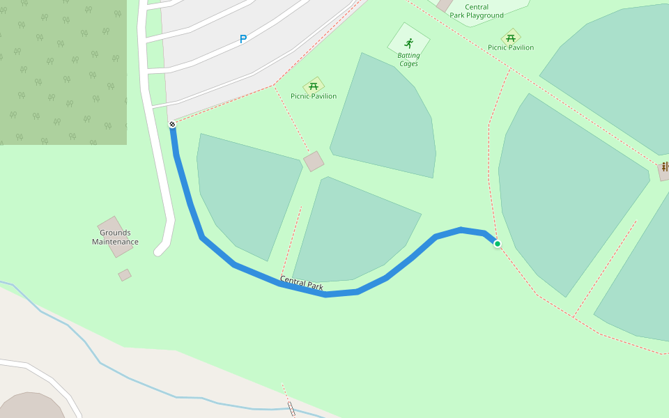 Central Park walking route map in Cumming