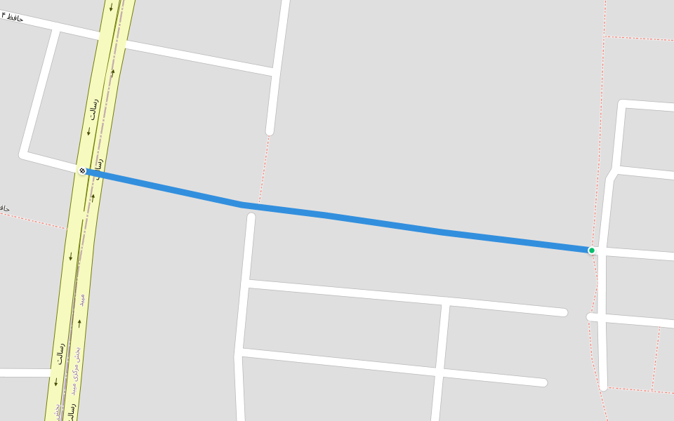 بوستان ۸ walking route map in Meybod