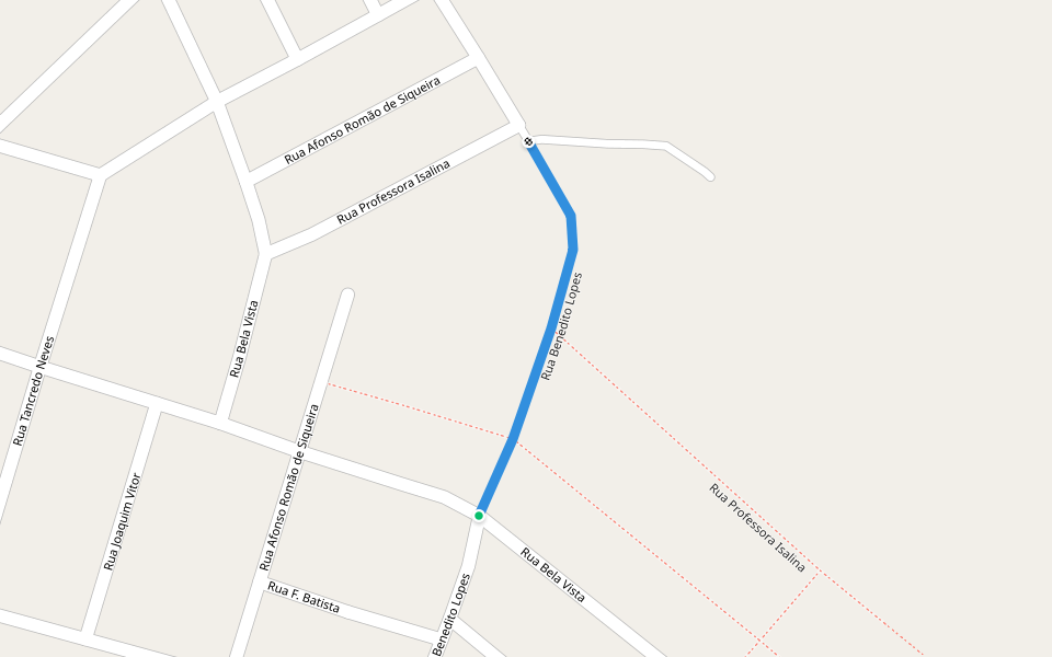 Rua Benedito Lopes walking route map in Palmeiral