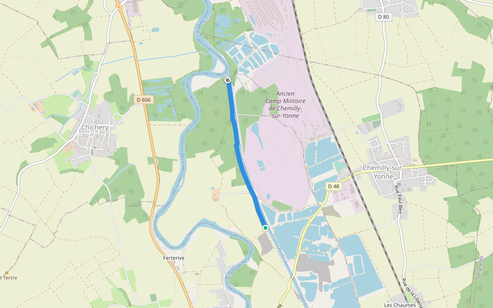 Contre Halage de Neron Raveuse walking route map in Gurgy