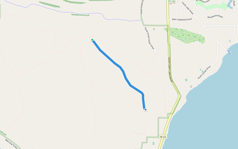 Big Glen Lookout Trail walking route map in Glen Arbor