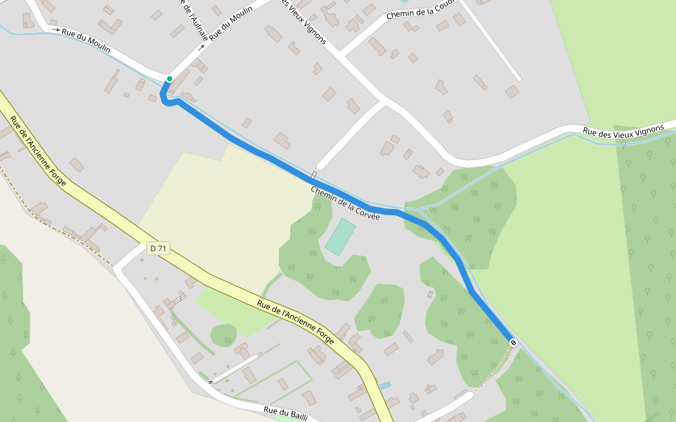 Chemin de la Corvée walking route map in Fontaine-sous-Jouy