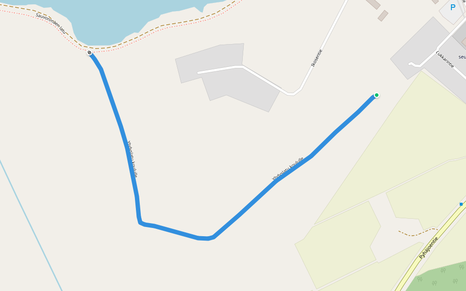Yhdyslatu koululle walking route map in Vihanti