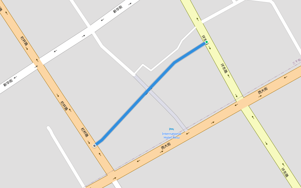 温州路 walking route map in A Ke Su Di Qu