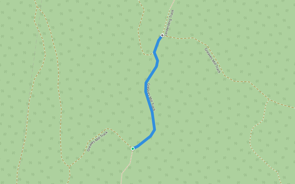 Greaves Mill Track walking route map in Leonards Hill