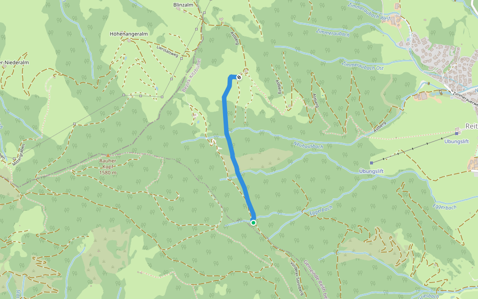 Reither Höhenweg walking route map in Kirchberg in Tirol