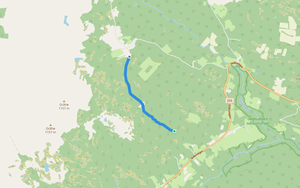 Åsråket walking route map in Risdal