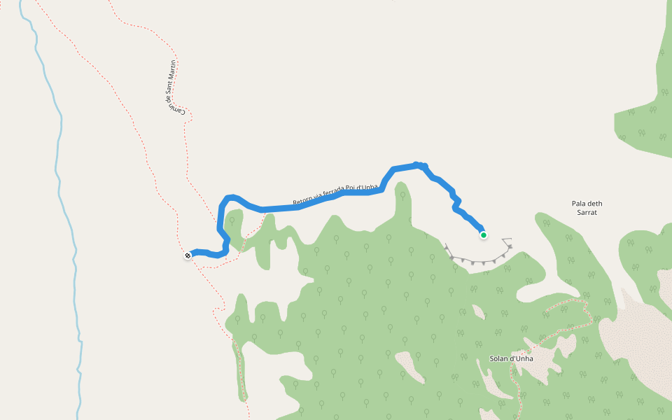 Retorn via ferrada Poi d'Unha walking route map in Unha