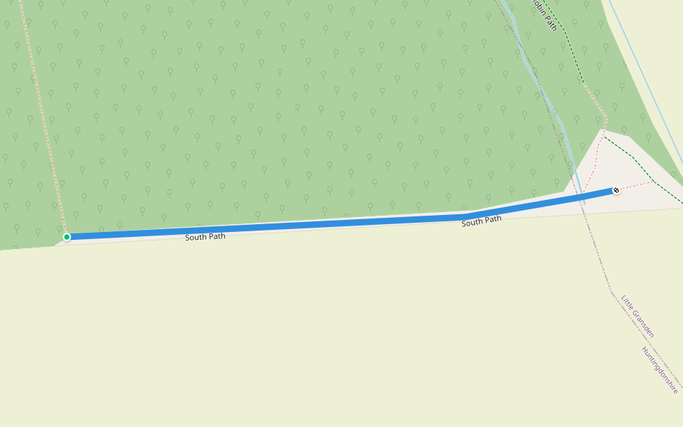 South Path walking route map in Waresley