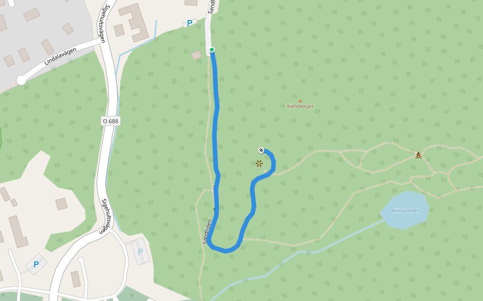 Sandliden walking route map in Uddevalla