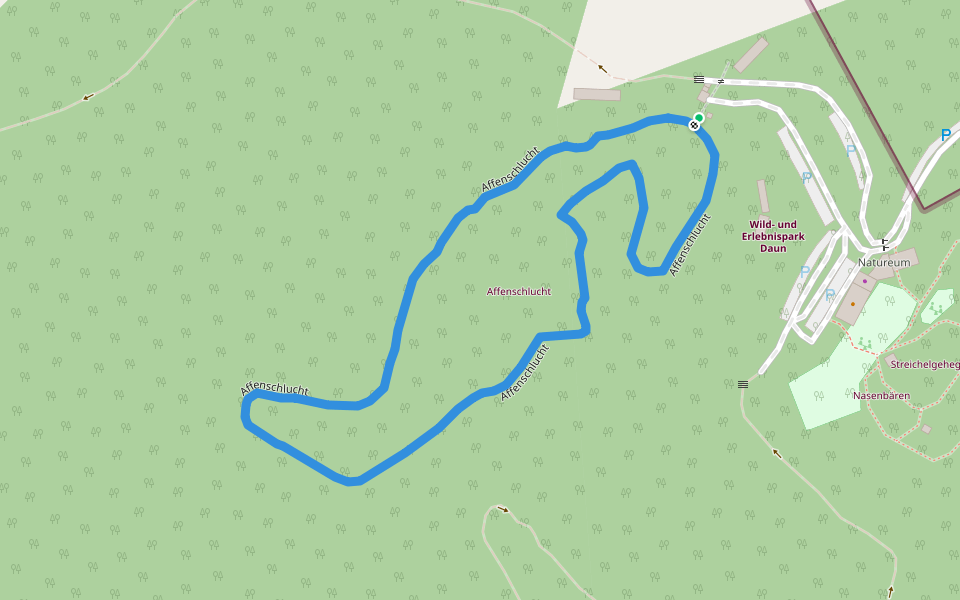 Affenschlucht walking route map in Daun