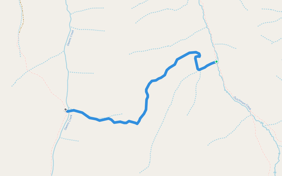 Owens Dutchman Cutoff Trail 490.1A walking route map in Sargents