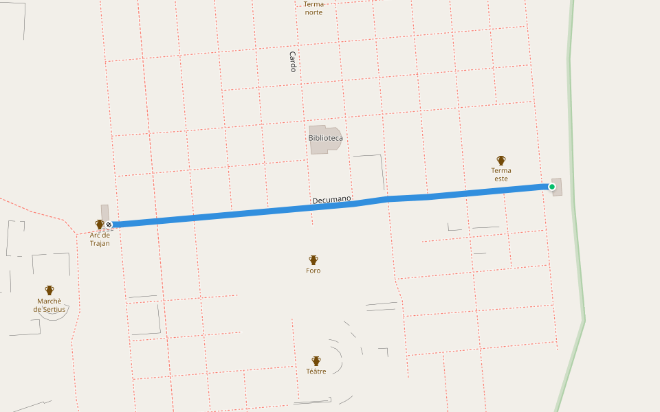 Decumano walking route map in Timgad