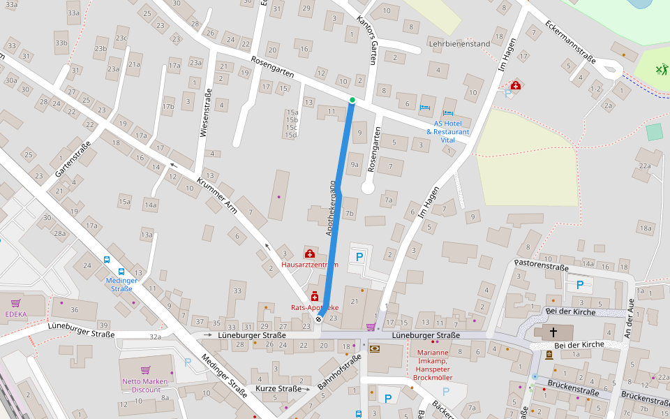 Apothekergang walking route map in Bad Bevensen