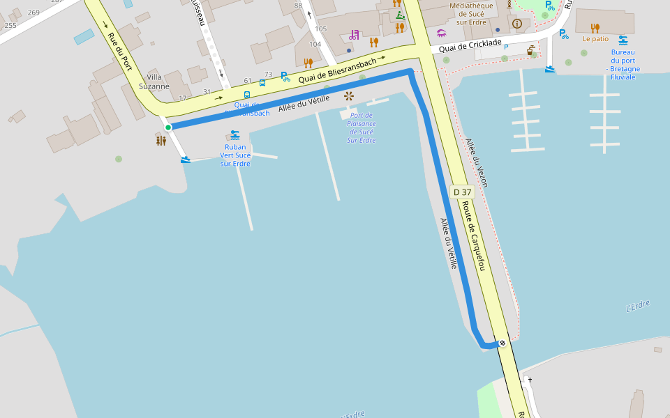 Allée du Vétille walking route map in Sucé-sur-Erdre