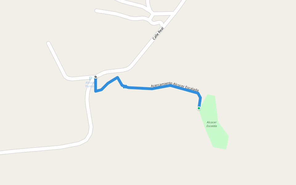 Acercamiento Alcocer Escalada walking route map in Alcocer