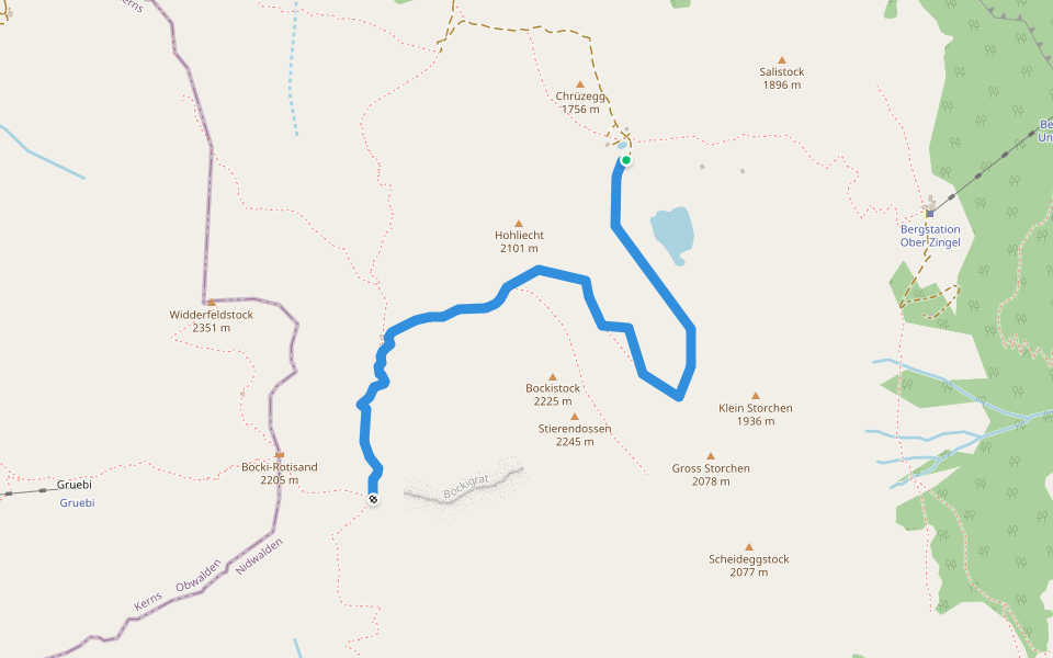 Bocki-Lutersee walking route map in Engelberg