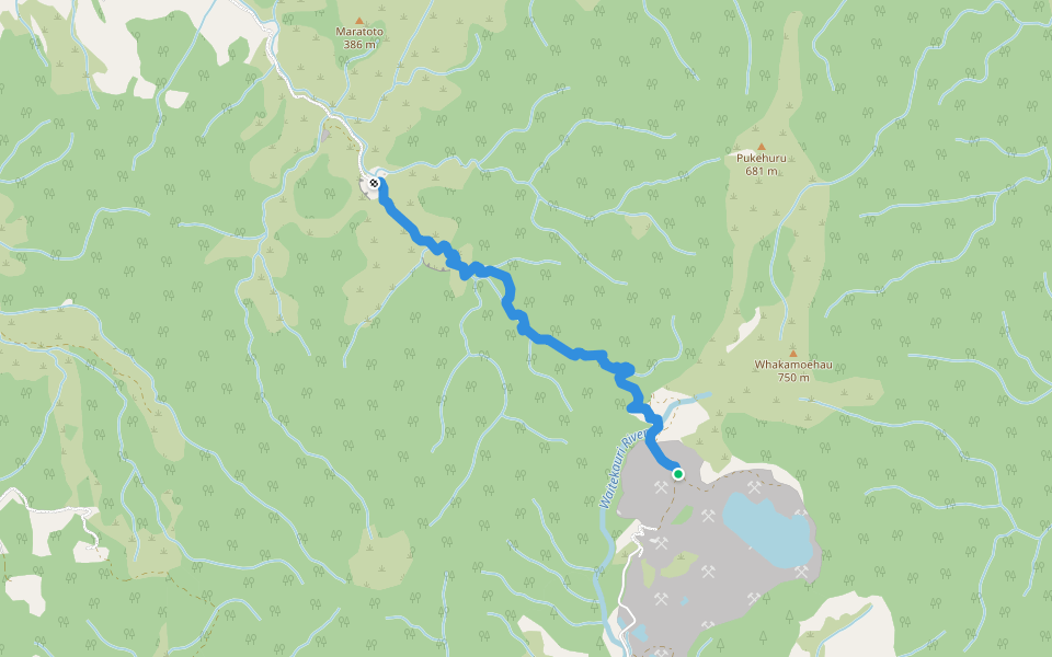 Maratoto track walking route map in Waikino