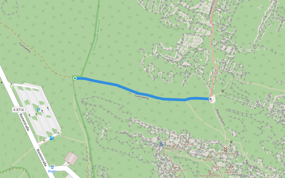 Gansweg walking route map in Lohmen