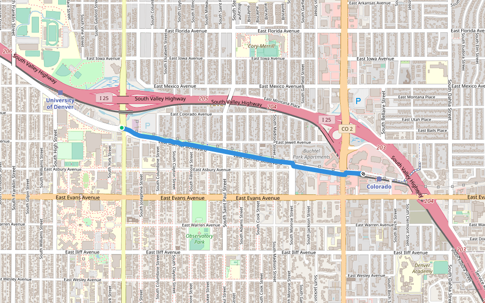Historic Buchtel Boulevard Trail Hiking Denver, Colorado Pacer