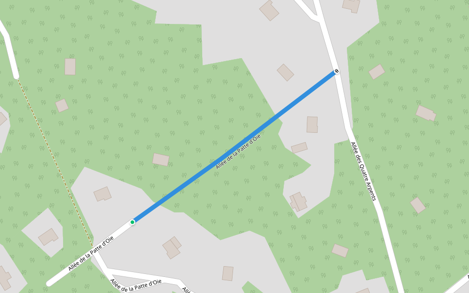 Allée de la Patte d'Oie walking route map in Breuilpont