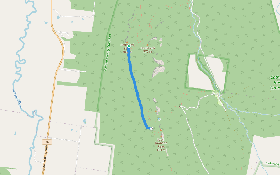 Farmyard Track walking route map in Taggerty