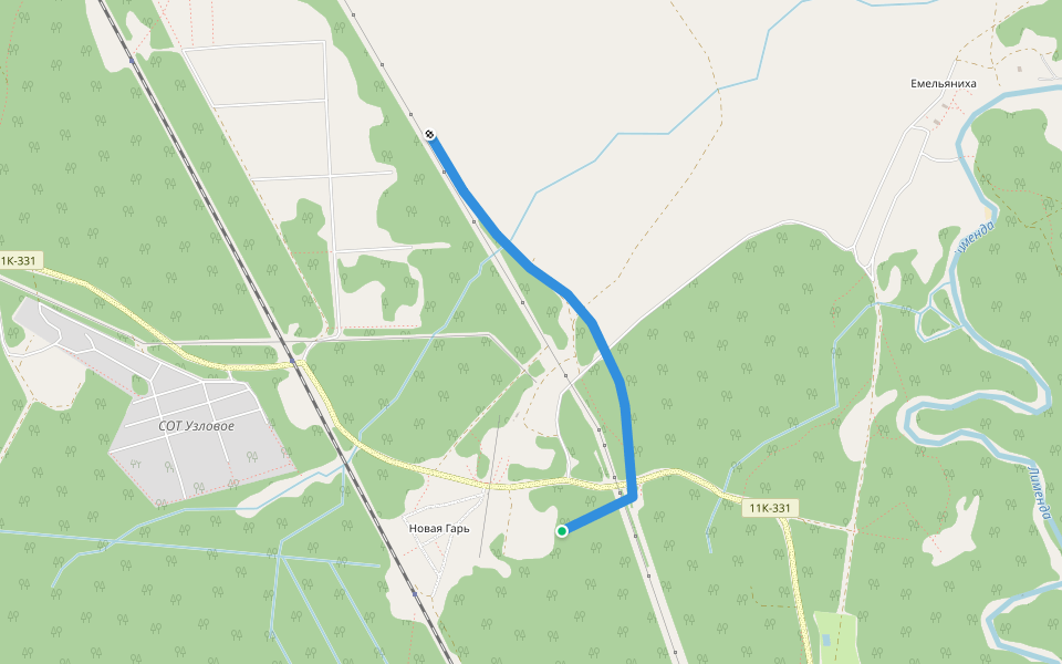 ГАЗ walking route map in Hovaya Gap'