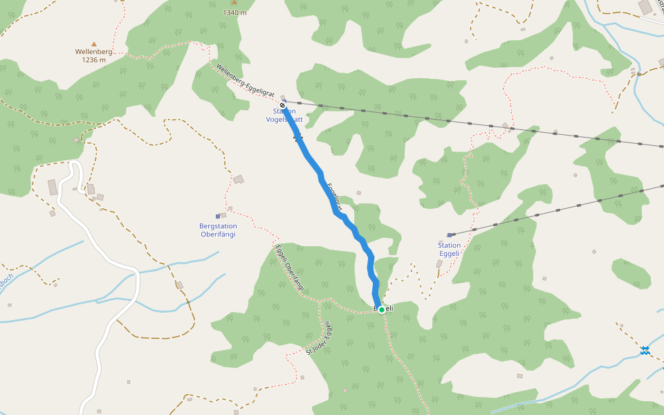 Eggeligrat walking route map in Engelberg