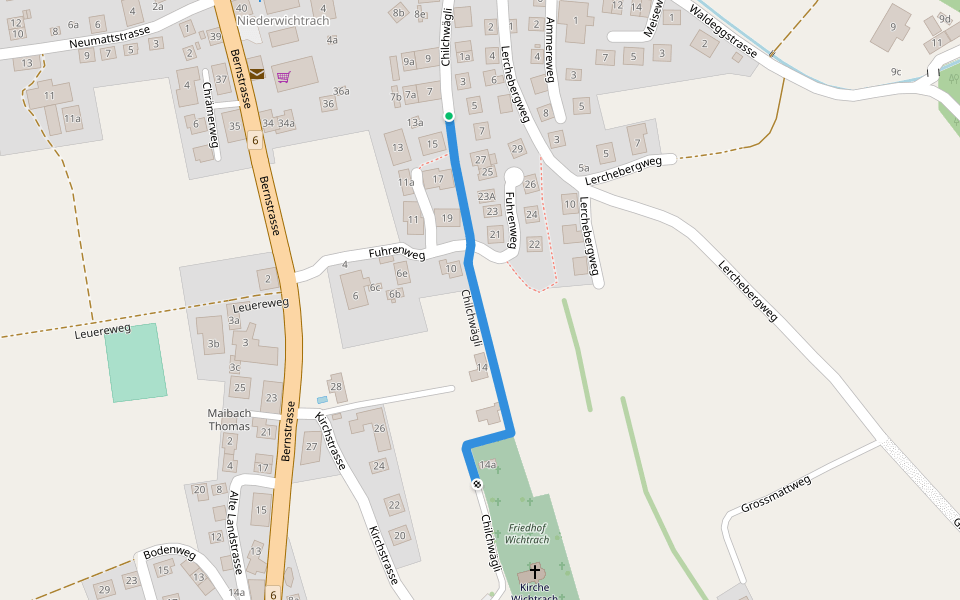 Chilchwägli walking route map in Wichtrach